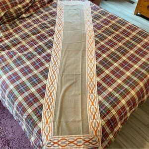 NWT ARTABLE Rectangle Tan Orange Cream Table Runner 16" X 70"
